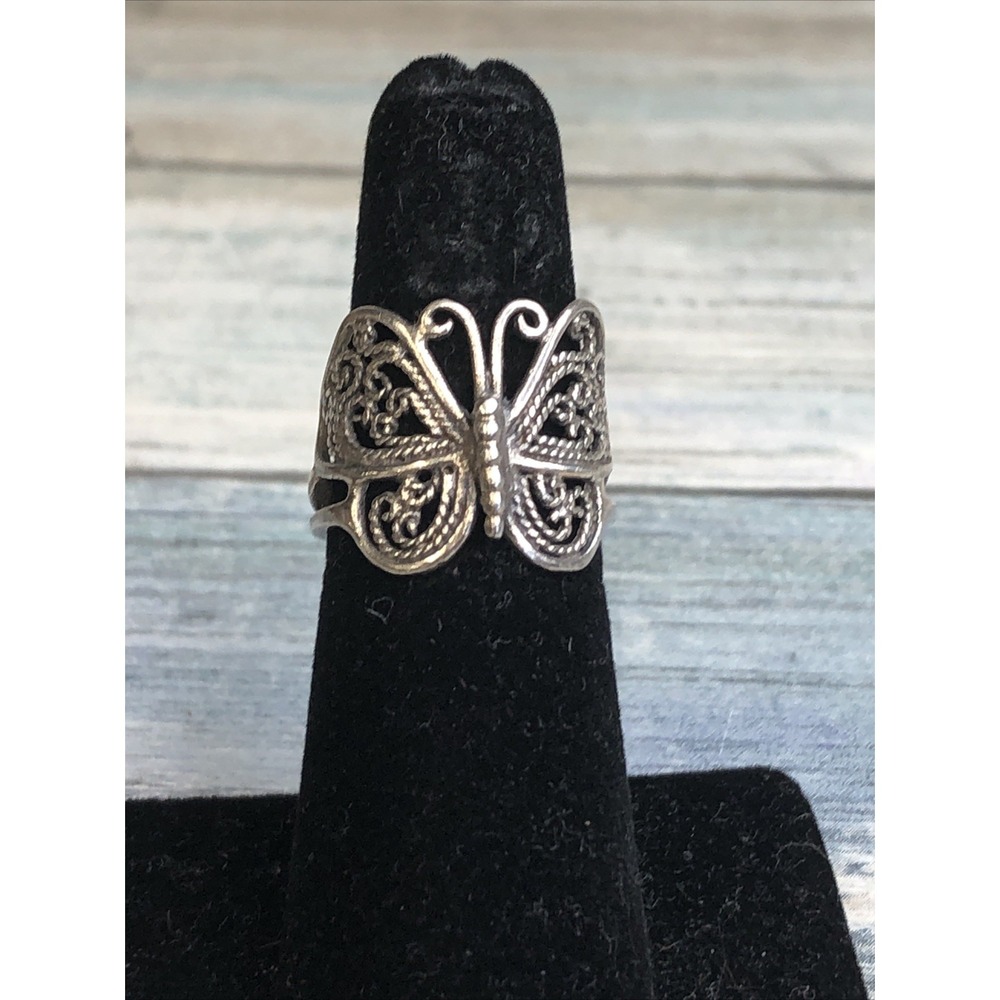 Butterfly Sterling Silver Ring size 5 preowned 925